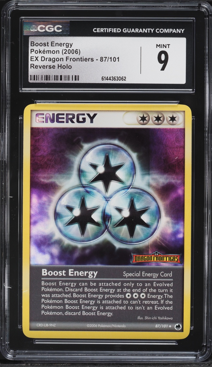 2006 Pokemon EX Dragon Frontiers Reverse Holo Boost Energy #87 CGC 9 MINT