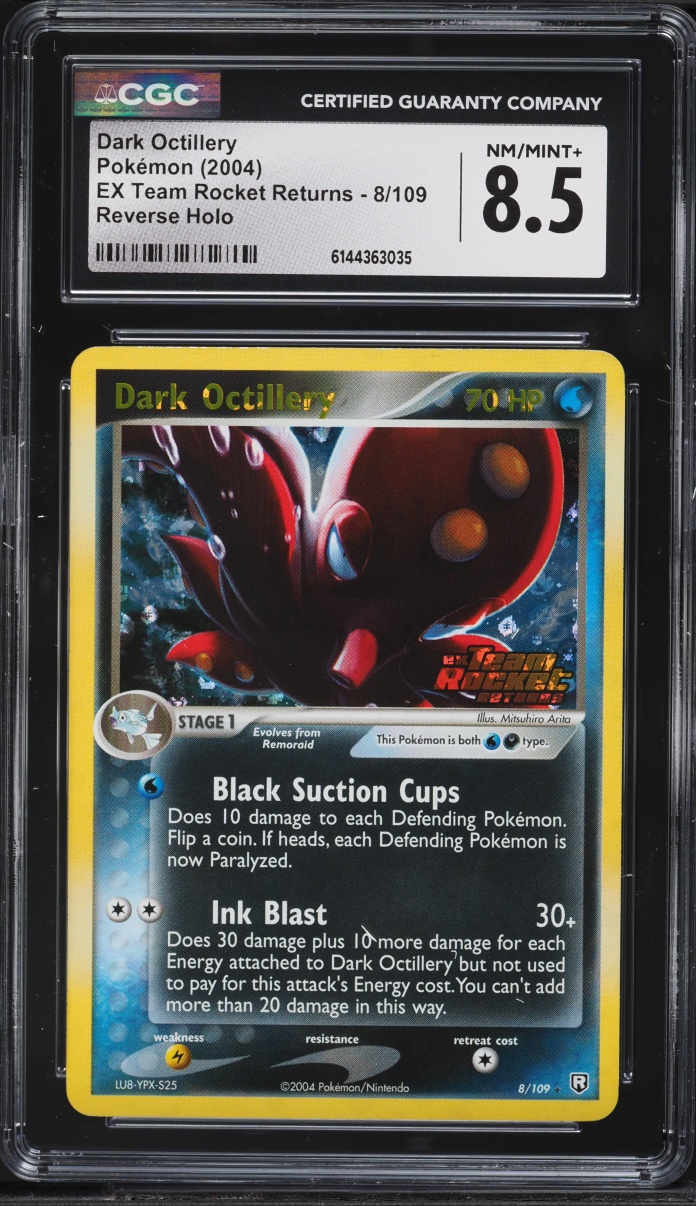 2004 Pokemon EX Team Rocket Returns Reverse Holo Dark Octillery #8 CGC 8.5 NM-MT+