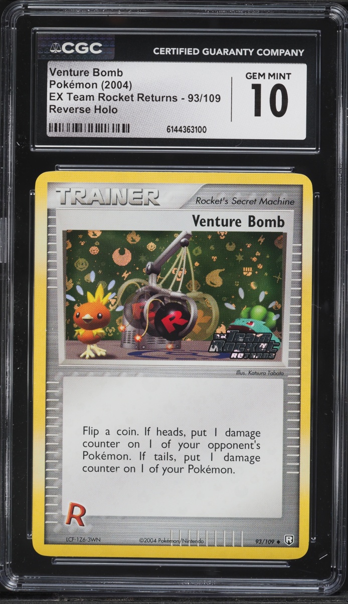 2004 Pokemon EX Team Rocket Returns Reverse Holo Venture Bomb #93 CGC 10 GEM MINT