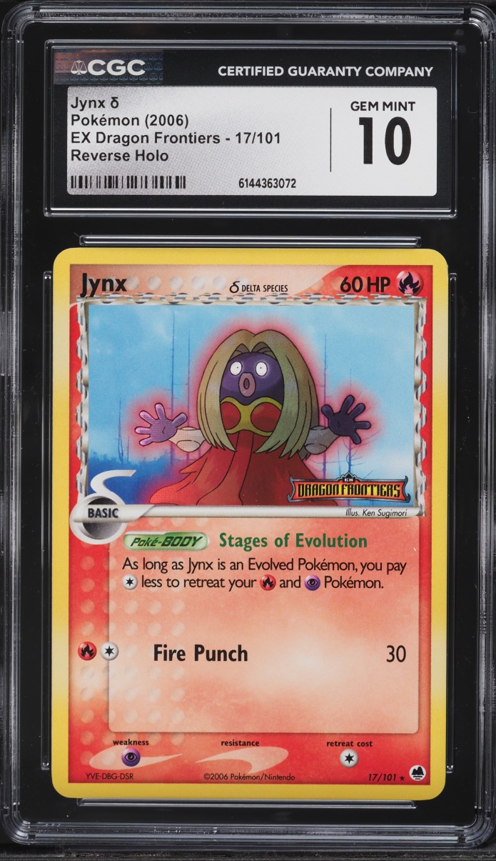 2006 Pokemon EX Dragon Frontiers Reverse Holo Jynx #17 CGC 10 GEM MINT