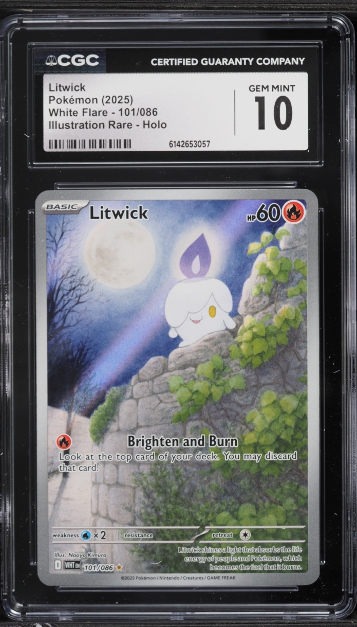2025 Pokemon Scarlet & Violet White Flare IR Litwick #101 CGC 10 GEM MINT
