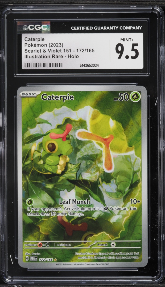 2023 Pokemon Scarlet & Violet 151 IR Caterpie #172 CGC 9.5 MINT+