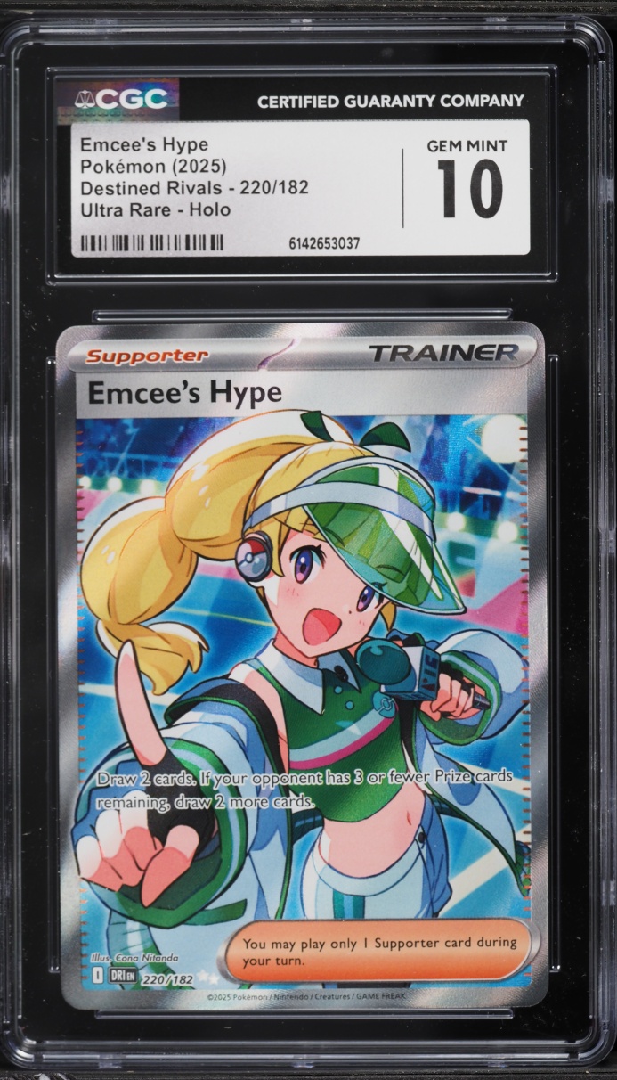 2025 Pokemon Scarlet & Violet Destined Rivals Full Art Emcee's Hype #220 CGC 10 GEM MINT