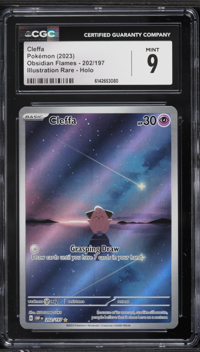 2023 Pokemon Scarlet & Violet Obsidian Flames IR Cleffa #202 CGC 9 MINT