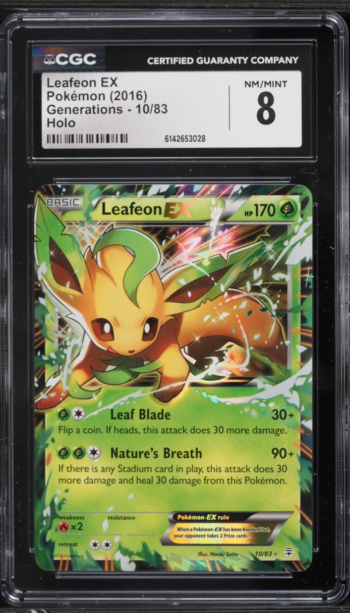 2016 Pokemon XY Generations Holo Leafeon EX #10 CGC 8 NM-MT