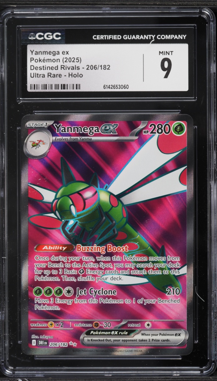 2025 Pokemon Scarlet & Violet Destined Rivals Full Art Yanmega ex #206 CGC 9 MINT