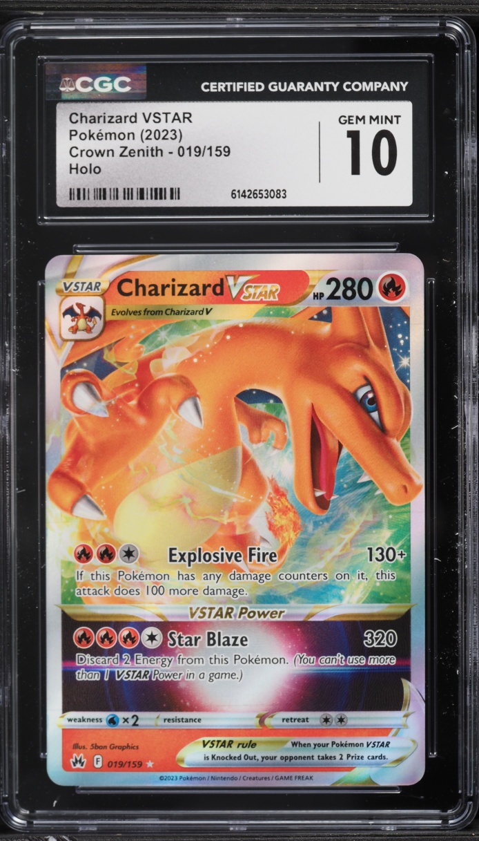 2023 Pokemon Sword & Shield Crown Zenith Holo Charizard VSTAR #19 CGC 10 GEM MINT