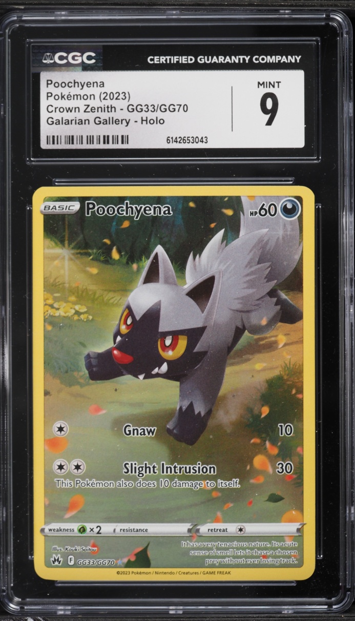 2023 Pokemon Sword & Shield Crown Zenith Full Art Poochyena #GG33 CGC 9 MINT
