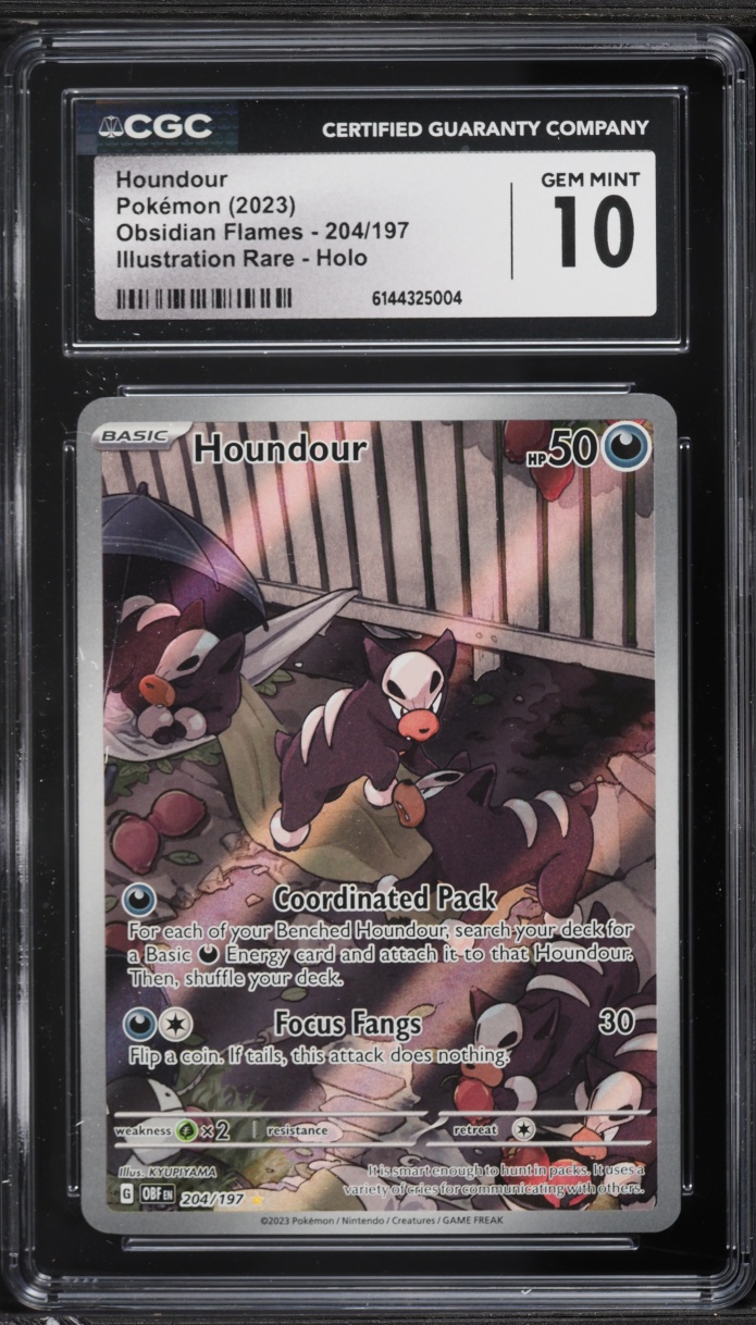 2023 Pokemon Scarlet & Violet Obsidian Flames IR Houndour #204 CGC 10 GEM MINT