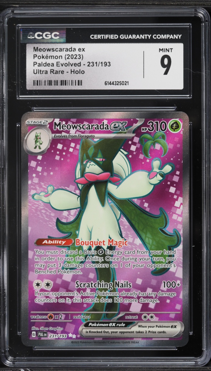 2023 Pokemon Scarlet & Violet Paldea Evolved Full Art Meowscarada ex #231 CGC 9 MINT