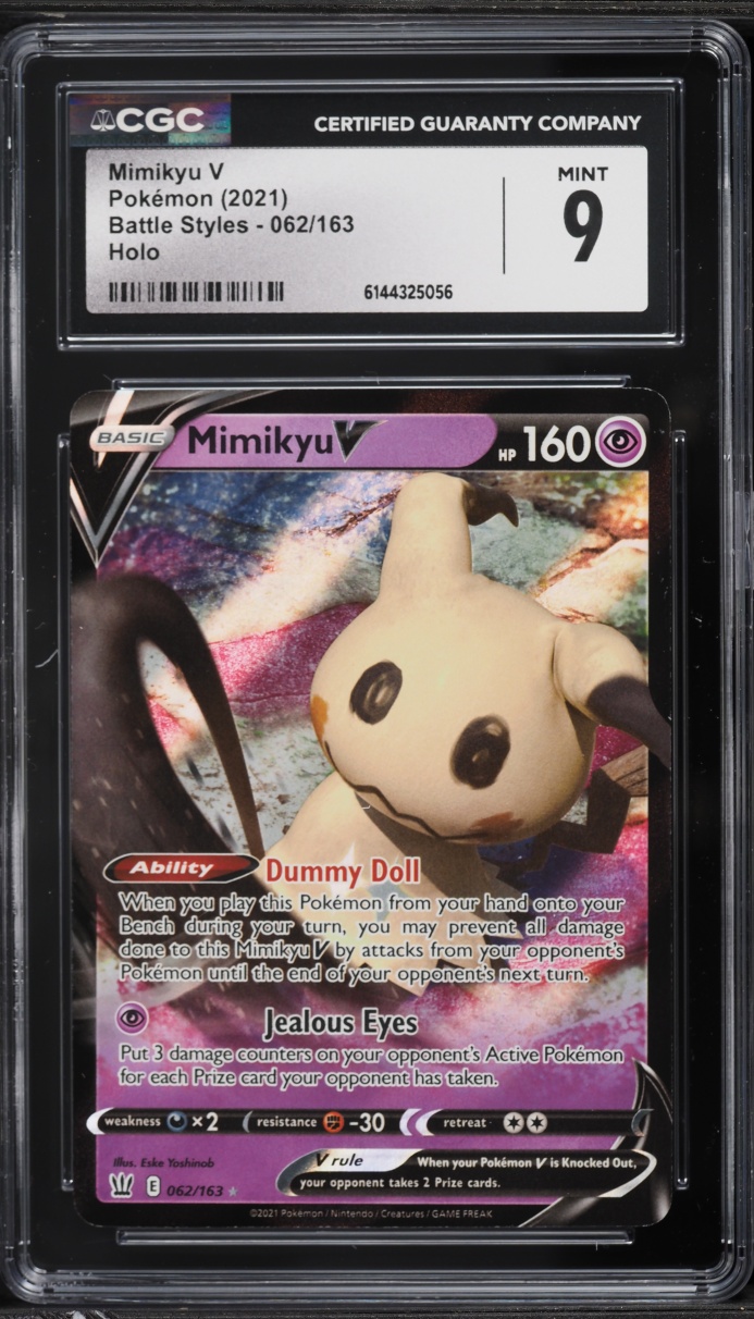 2021 Pokemon Sword & Shield Battle Styles Holo Mimikyu V #62 CGC 9 MINT