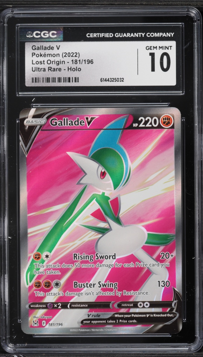 2022 Pokemon Sword & Shield Lost Origin Full Art Gallade V #181 CGC 10 GEM MINT