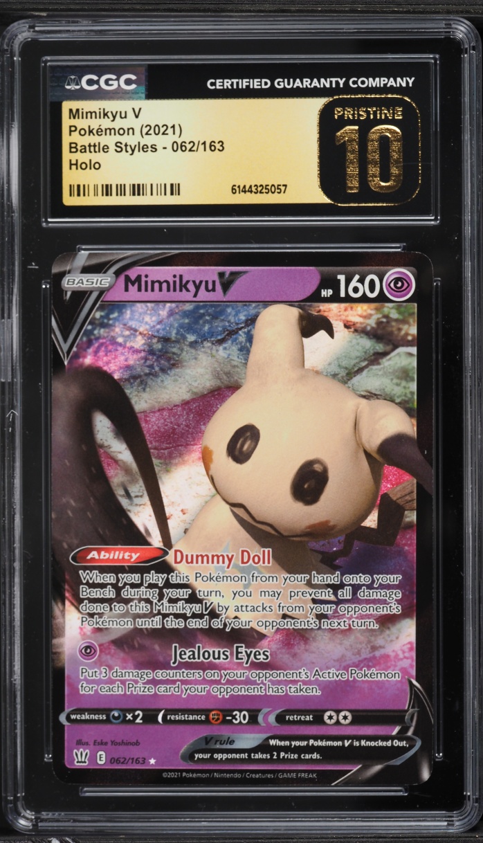 2021 Pokemon Sword & Shield Battle Styles Holo Mimikyu V #62 CGC 10 PRISTINE