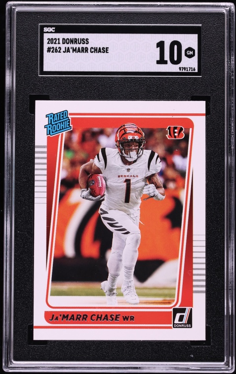 2021 Donruss Football Ja'Marr Chase ROOKIE #262 SGC 10 GEM MINT