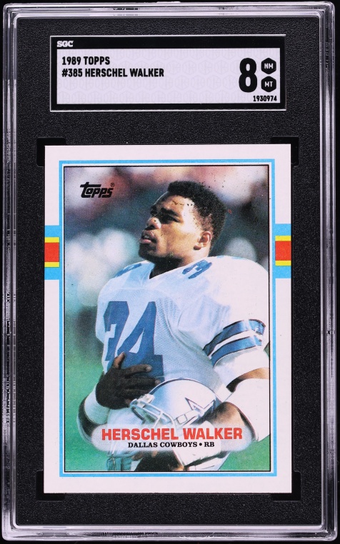 1989 Topps Football Herschel Walker #385 SGC 8 NM-MT