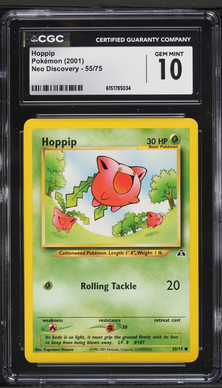 2001 Pokemon Neo Discovery Hoppip #55 CGC 10 GEM MINT