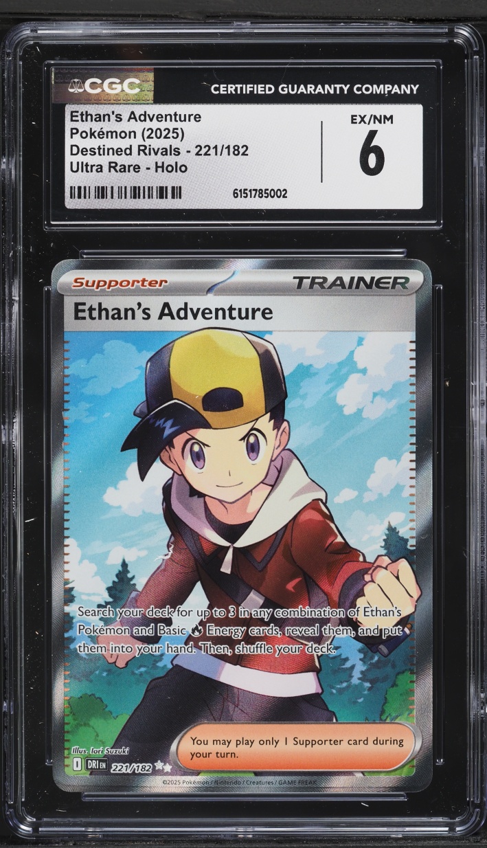 2025 Pokemon Scarlet & Violet Destined Rivals Full Art Ethan's Adventure #221 CGC 6 EXMT