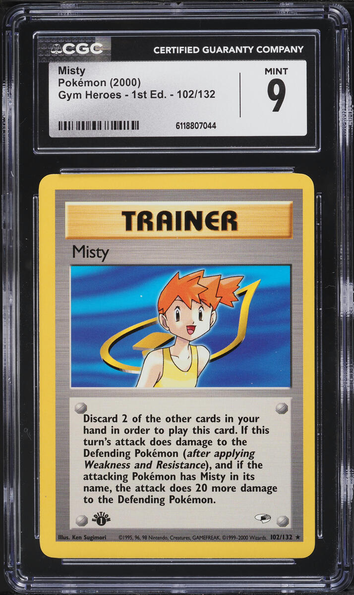2000 Pokemon Gym Heroes 1st Edition Misty #102 CGC 9 MINT