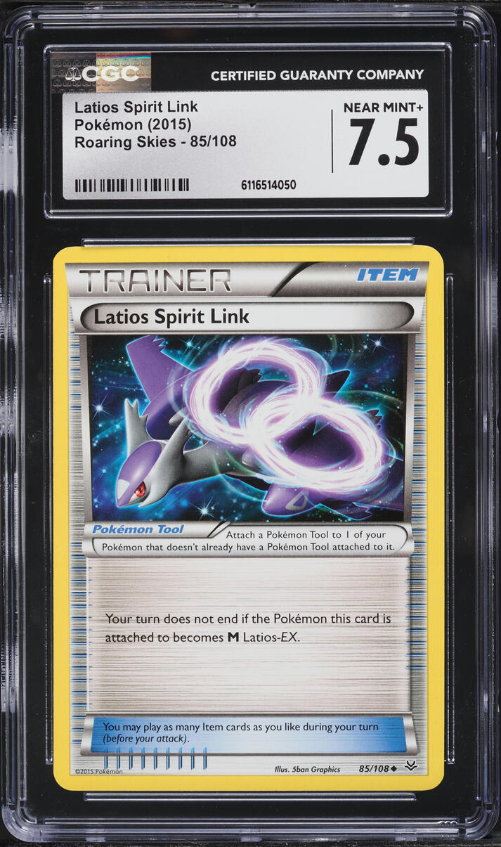 2015 Pokemon XY Roaring Skies Latios Spirit Link #85 CGC 7.5 NRMT+