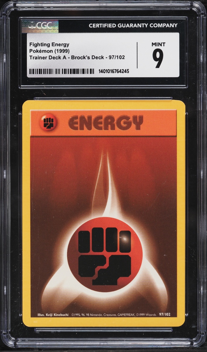 1999 Pokemon Base Set Trainer Deck A Fighting Energy #97 CGC 9 MINT