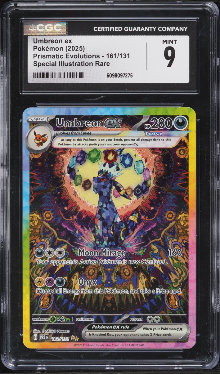 2025 Pokemon Scarlet & Violet Prismatic Evolutions SIR Umbreon Ex #161 CGC 9 MINT
