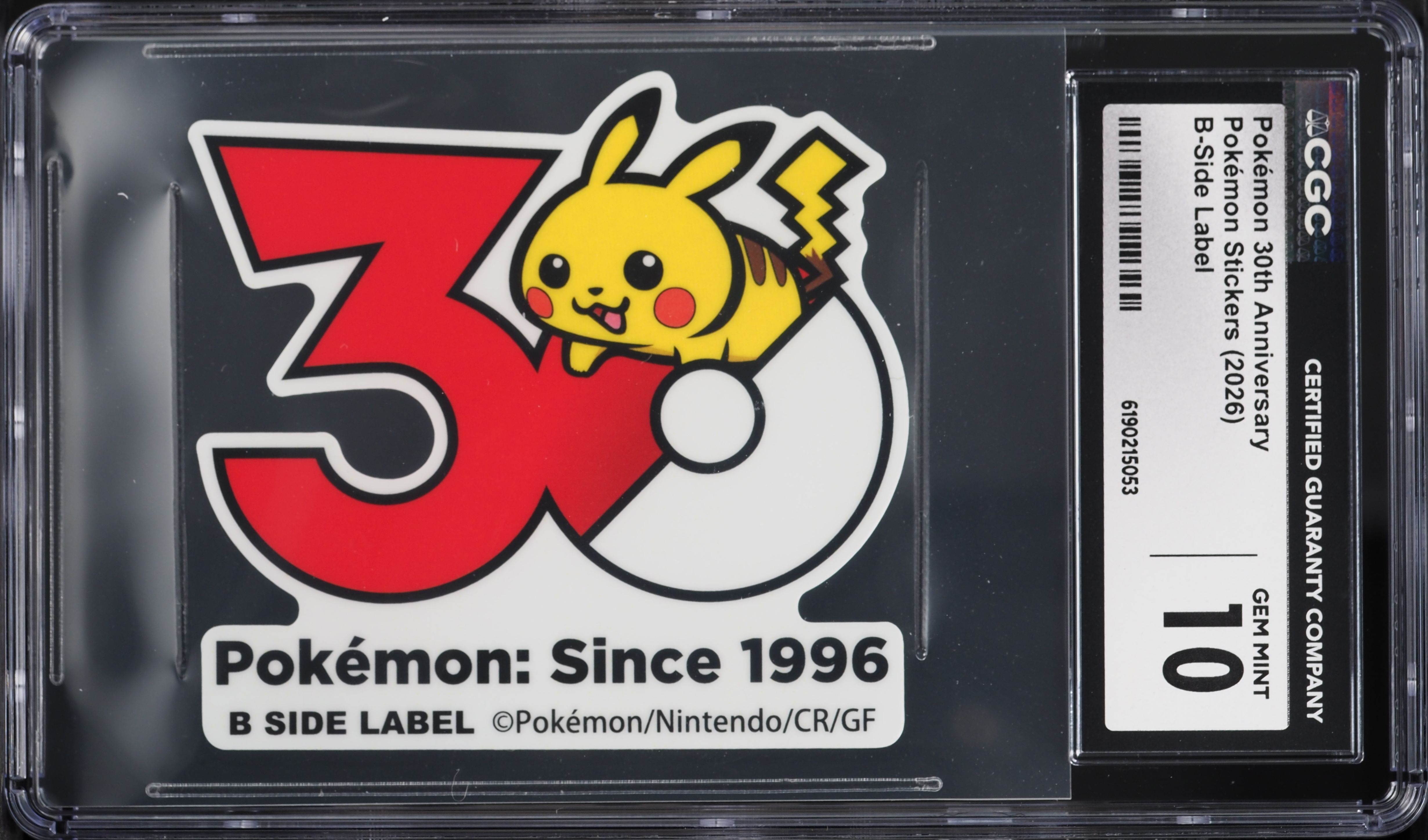 2026 Pokemon Japanese B-Side Label Stickers 30th Anniversary CGC 10 GEM MINT