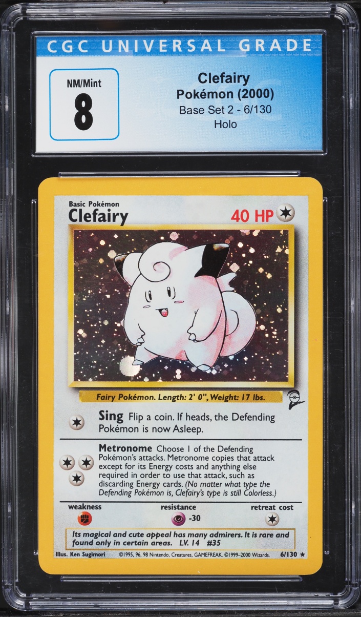 2000 Pokemon Base Set 2 Holo Clefairy #6 CGC 8 NM-MT