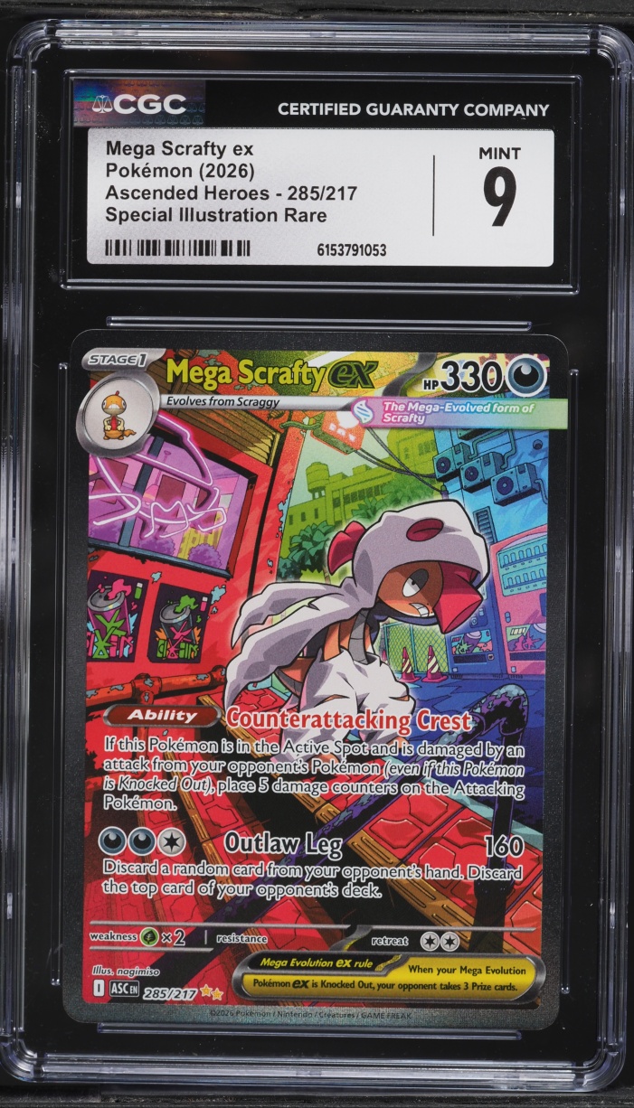 2026 Pokemon Mega Evolution Ascended Heroes SIR Mega Scrafty ex #285 CGC 9 MINT