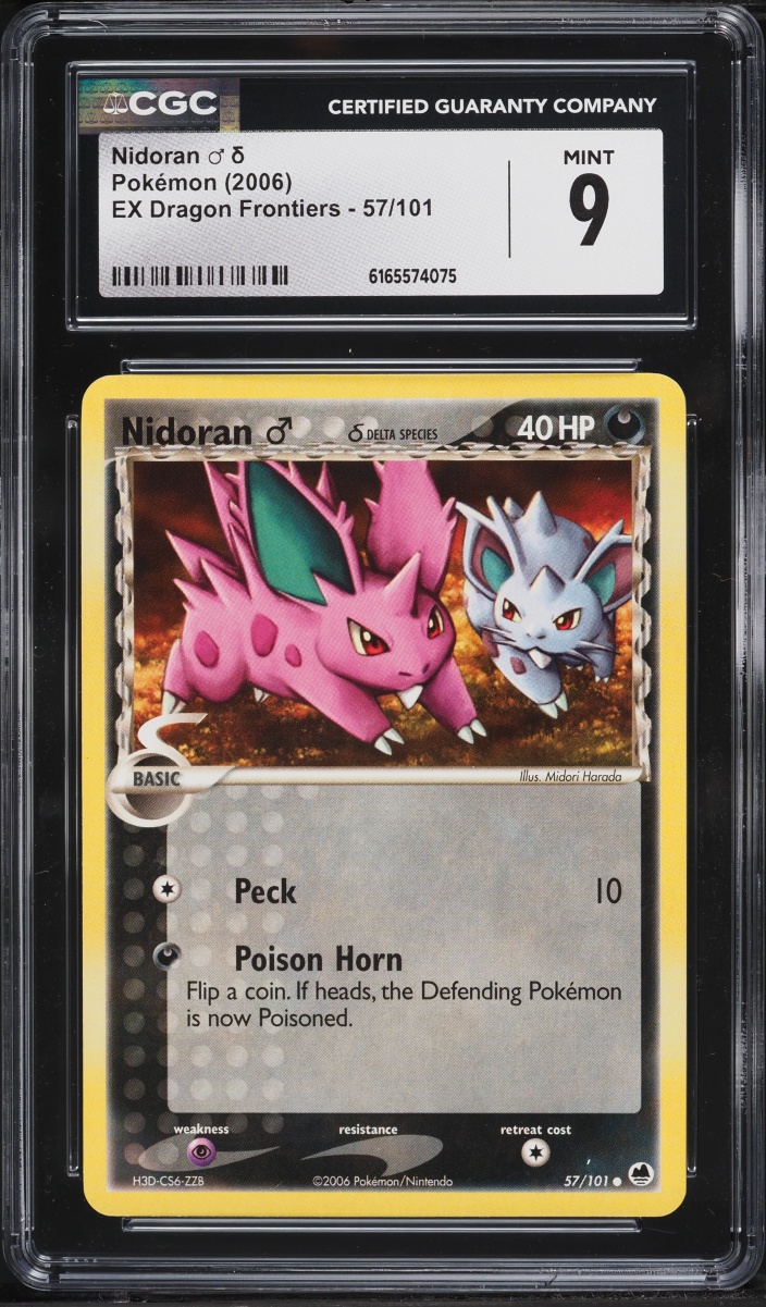 2006 Pokemon Ex Dragon Frontiers Nidoran #57 CGC 9 MINT
