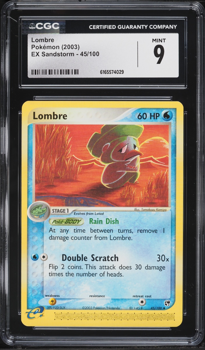 2003 Pokemon EX Sandstorm Lombre #45 CGC 9 MINT