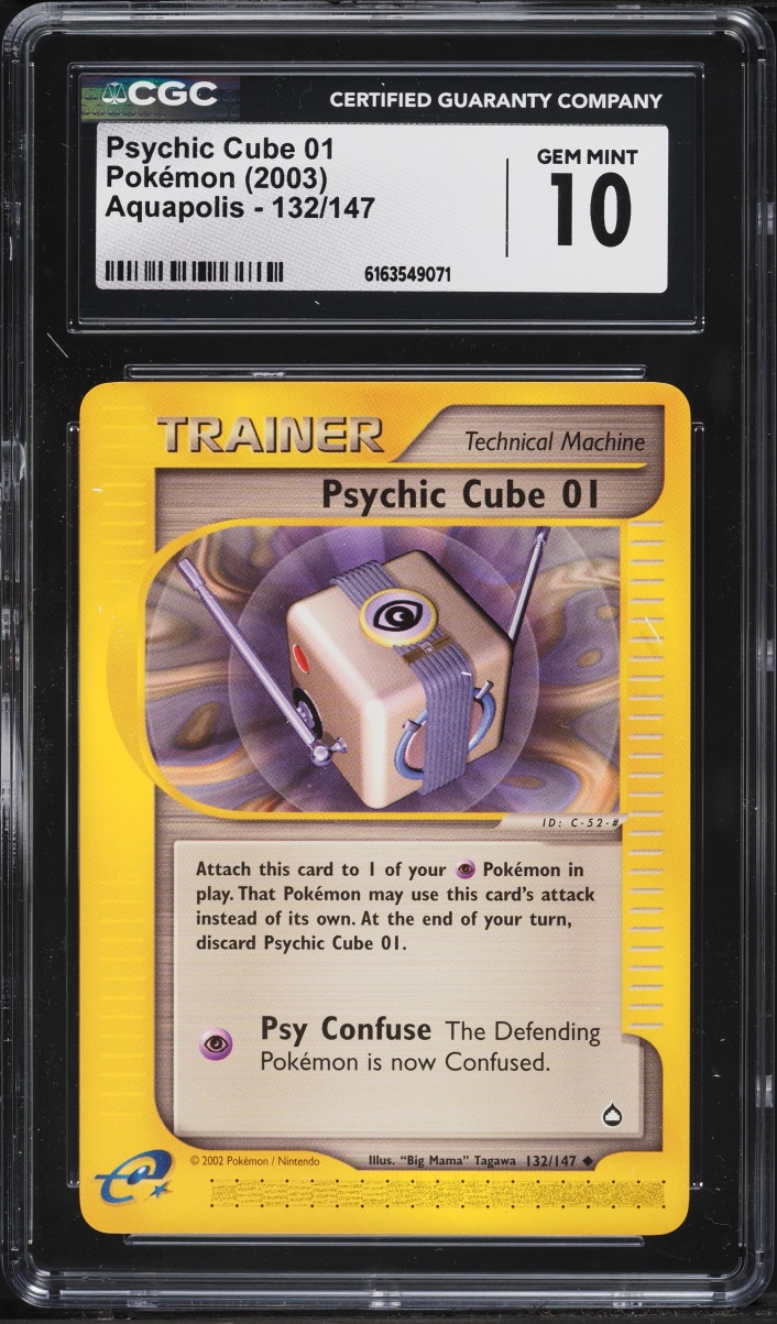2003 Pokemon Aquapolis Psychic Cube 01 #132 CGC 10 GEM MINT