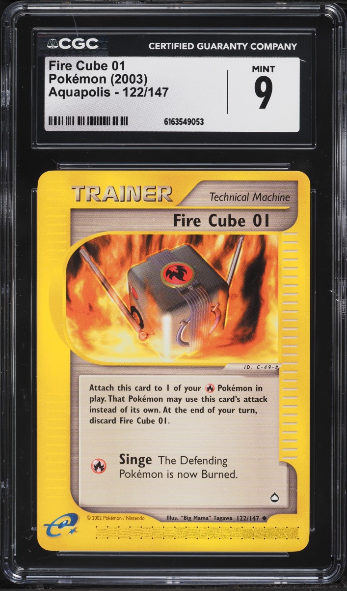 2003 Pokemon Aquapolis Fire Cube 01 #122 CGC 9 MINT