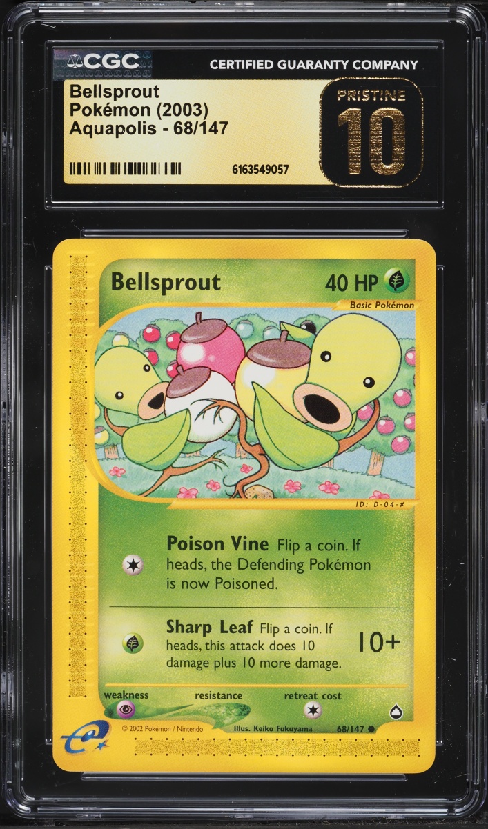 2003 Pokemon Aquapolis Bellsprout #68 CGC 10 PRISTINE