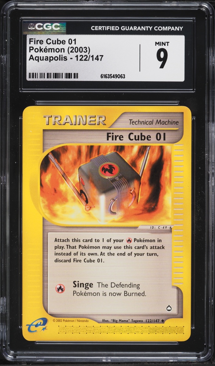 2003 Pokemon Aquapolis Fire Cube 01 #122 CGC 9 MINT