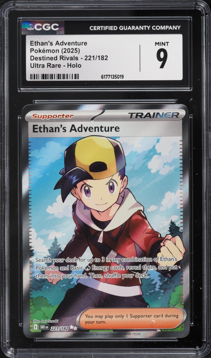 2025 Pokemon Scarlet & Violet Destined Rivals Full Art Ethan's Adventure #221 CGC 9 MINT