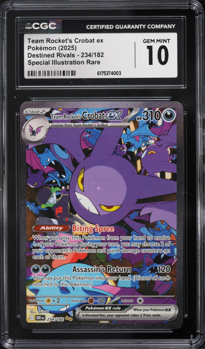 2025 Pokemon Scarlet & Violet Destined Rivals SIR Team Rocket's Crobat ex #234 CGC 10 GEM MINT