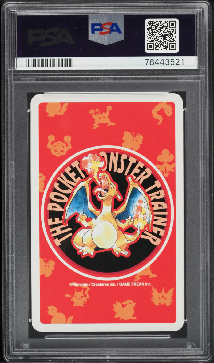 1996 Pokemon Japanese Red Version Playing Cards 4 Of Clubs Charizard #6 PSA 10
