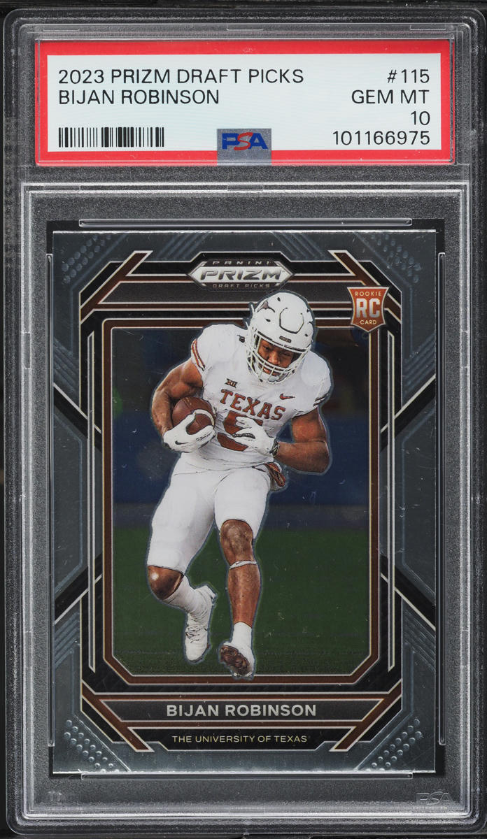 2023 Panini Prizm Draft Picks Bijan Robinson ROOKIE #115 PSA 10 GEM MINT