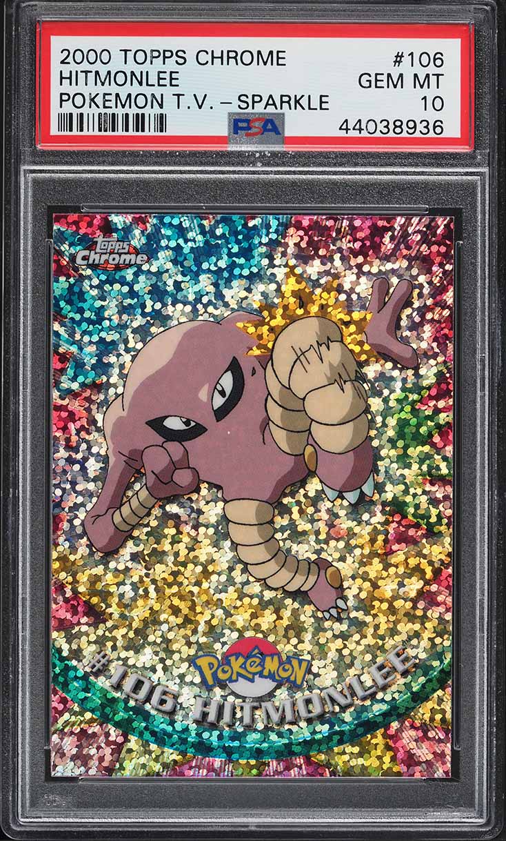 2000 Topps Chrome Pokemon Series 2 Sparkle Hitmonlee #106 PSA 10 GEM MINT