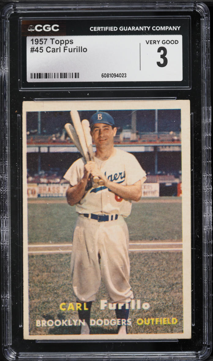 1957 Topps Carl Furillo #45 CGC 3 VG