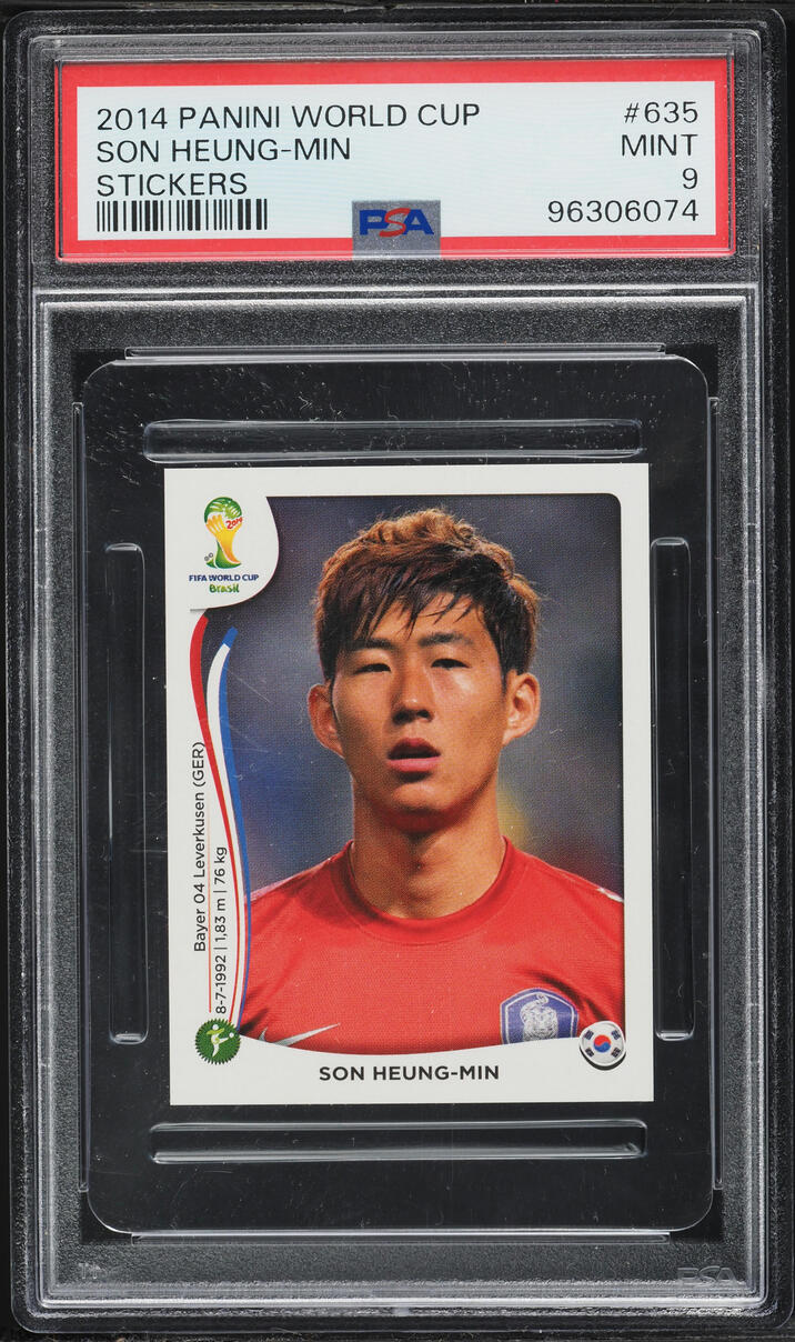 2014 Panini World Cup Sticker Son Heung-Min ROOKIE #635 PSA 9 MINT