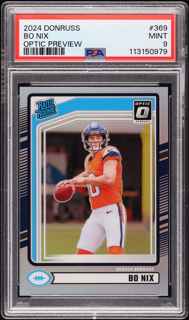 2024 Donruss Optic Preview Bo Nix ROOKIE #369 PSA 9 MINT