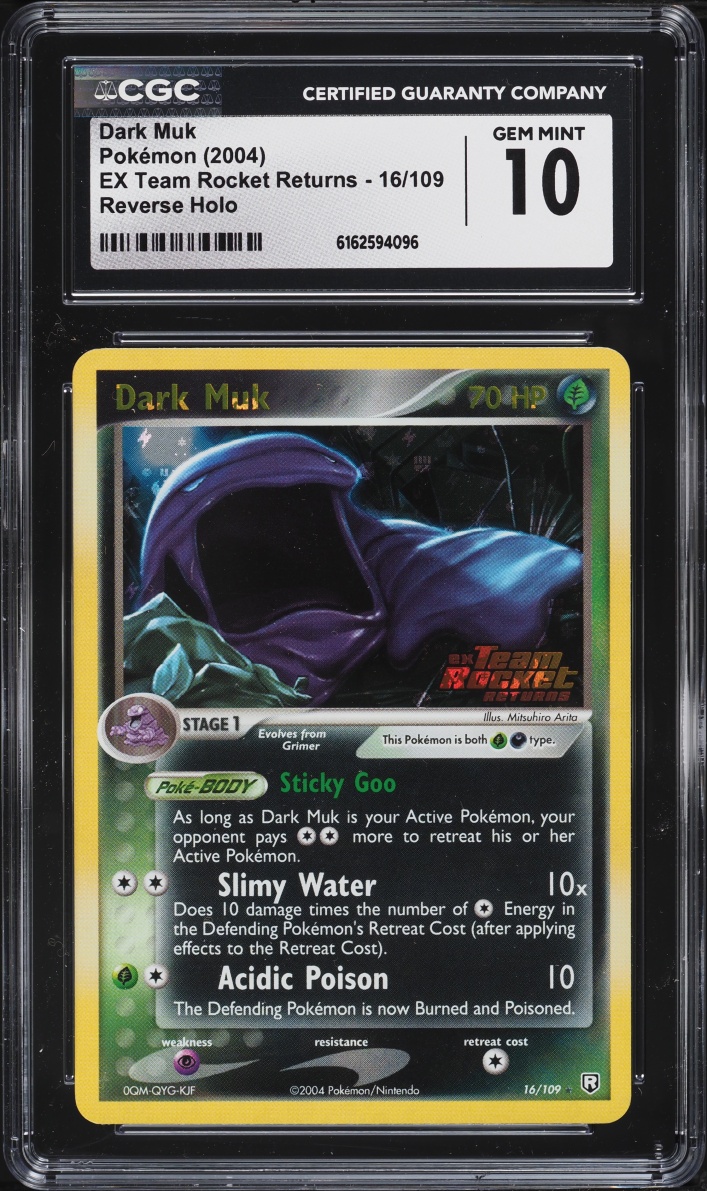 2004 Pokemon EX Team Rocket Returns Reverse Holo Dark Muk #16 CGC 10 GEM MINT
