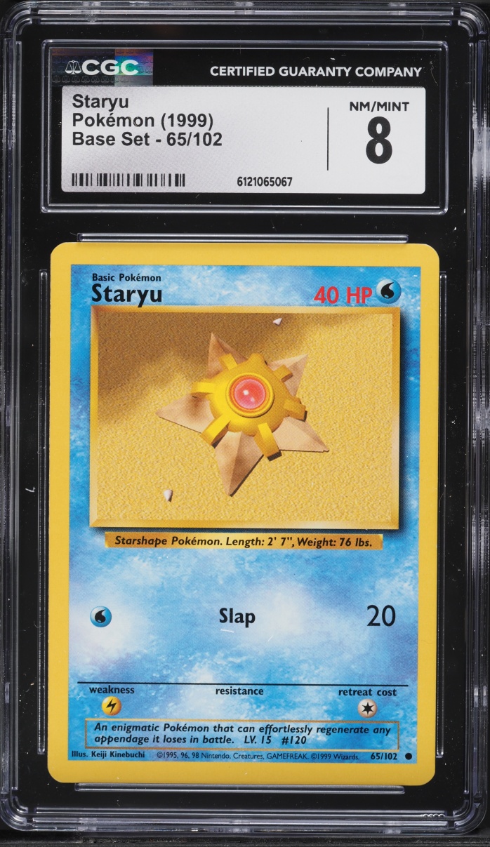 1999 Pokemon Base Set Staryu #65 CGC 8 NM-MT