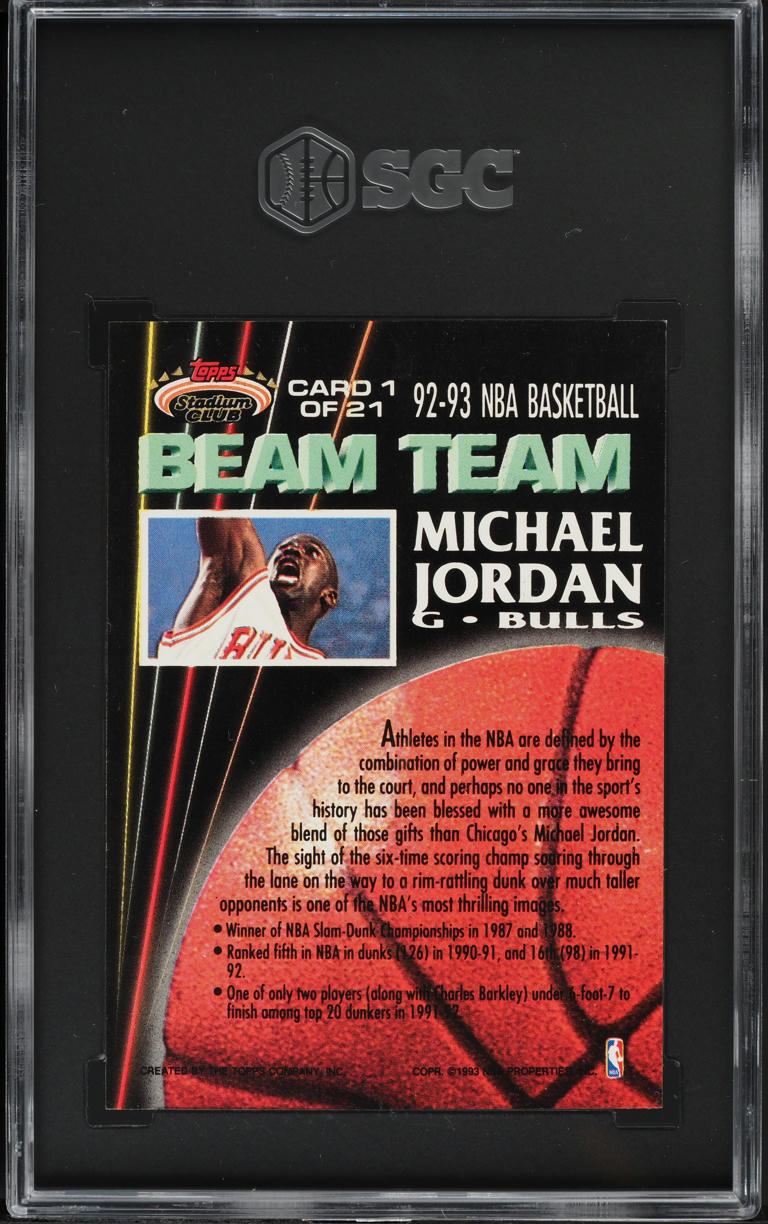 1992 Stadium Club Beam Team Michael Jordan #1 SGC 7 NRMT