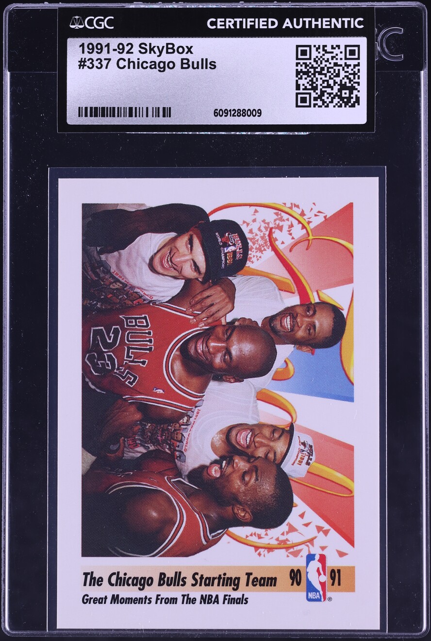 1991 Skybox Basketball Chicago Bulls w/ Michael Jordan #337 CGC AUTH
