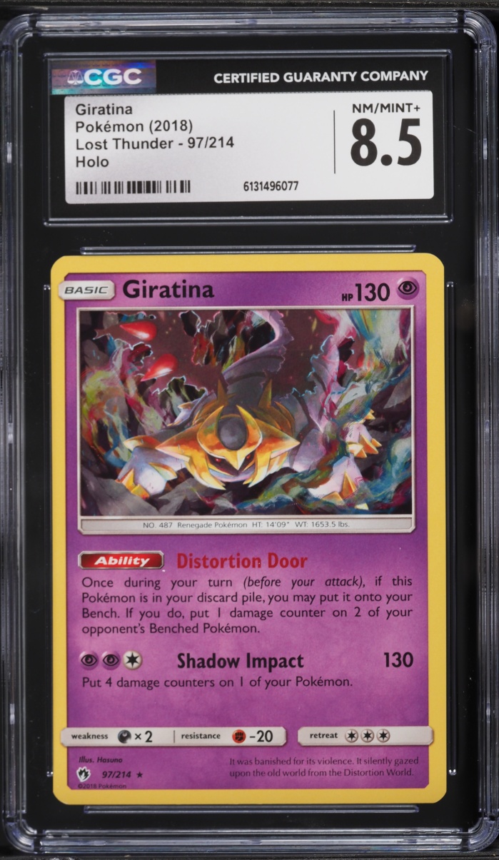 2018 Pokemon Sun & Moon Lost Thunder Holo Giratina #97 CGC 8.5 NM-MT+