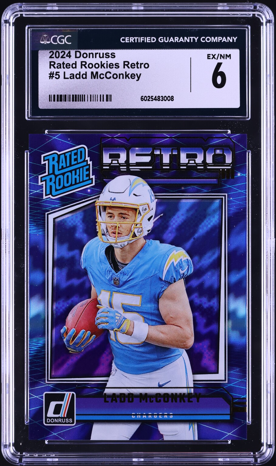 2024 Donruss Retro Ladd McConkey ROOKIE #5 CGC 6 EXMT