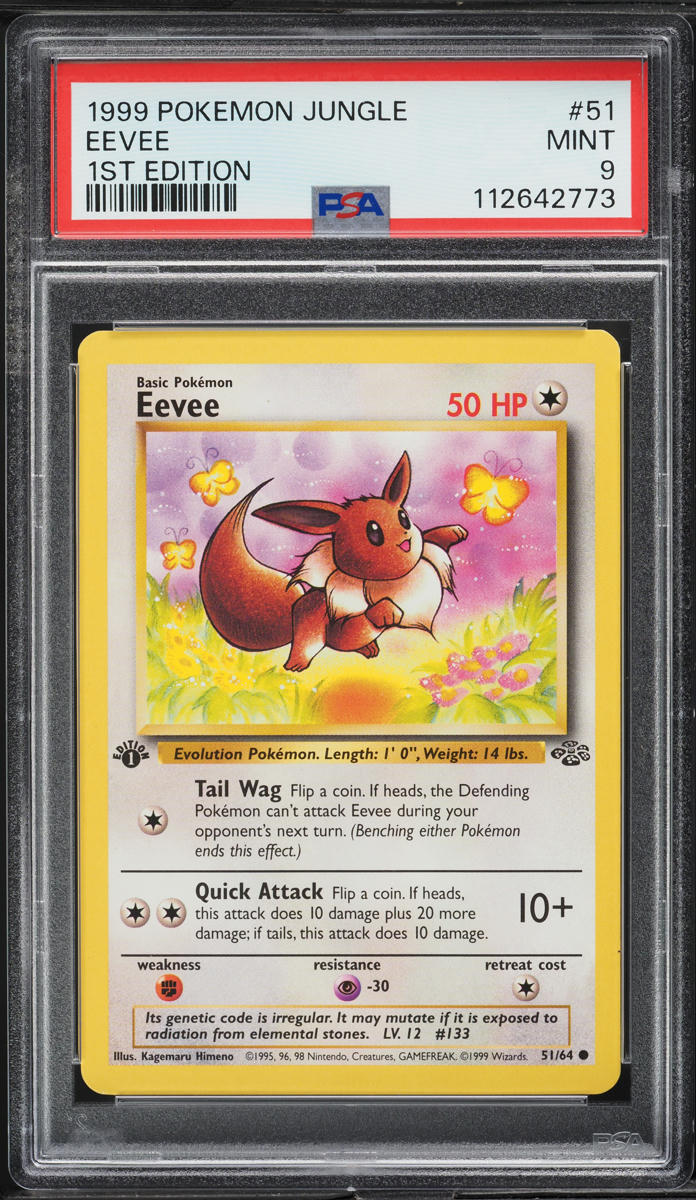 1999 Pokemon Jungle 1st Edition Eevee #51 PSA 9 MINT