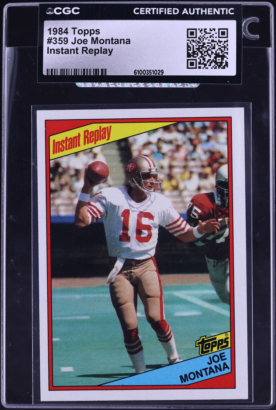 1984 Topps Football Joe Montana INSTANT REPLAY #359 CGC AUTH